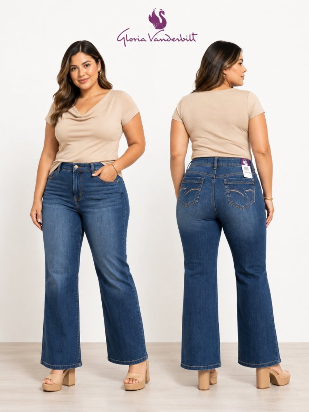 Gloria Vanderbilt Amanda High Rise Bootcut Jeans Medium Wash Blue Size 12 Averag